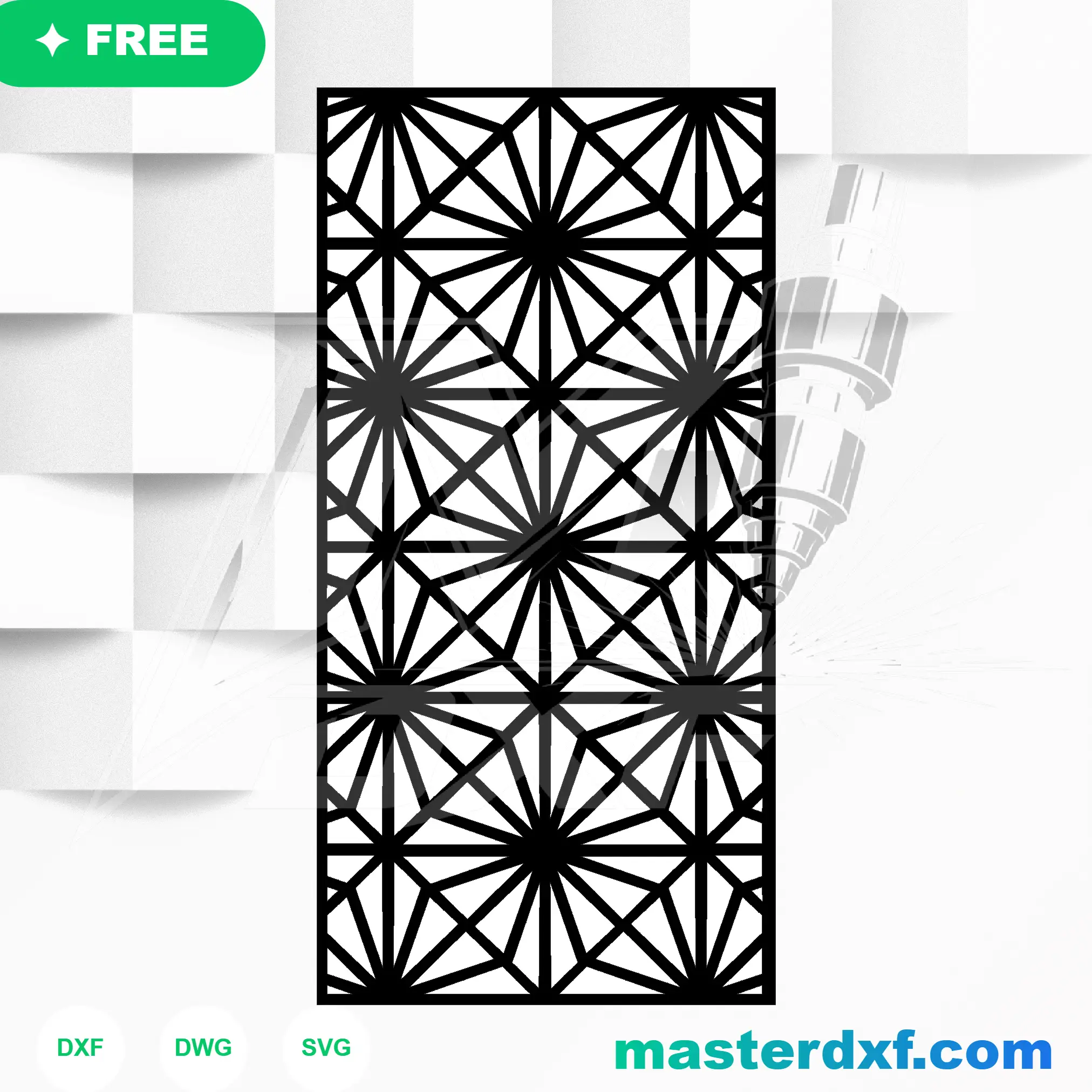 Starburst Geometric Mandala DXF – CNC Cutting File DXF File